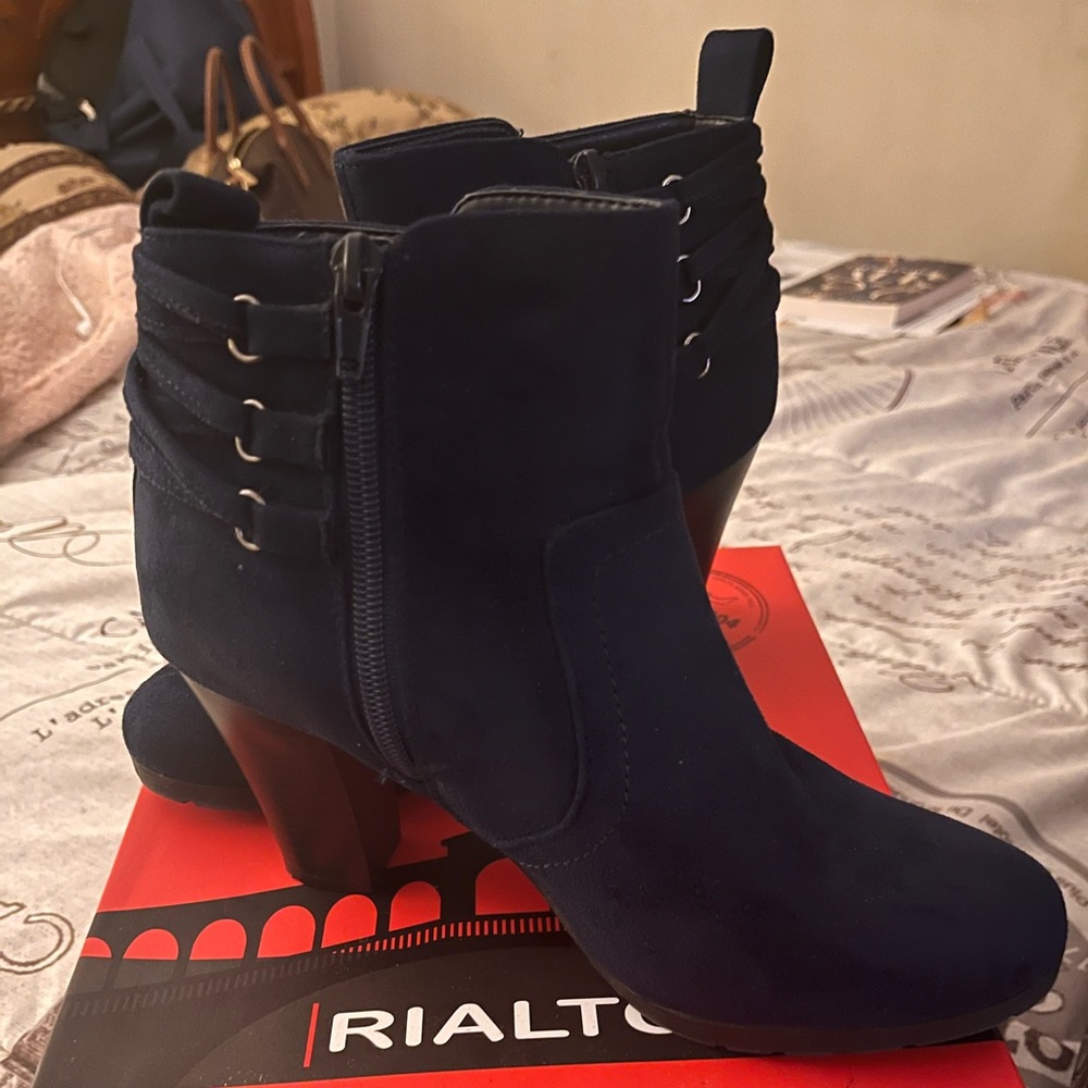 Navy Blue heel booties